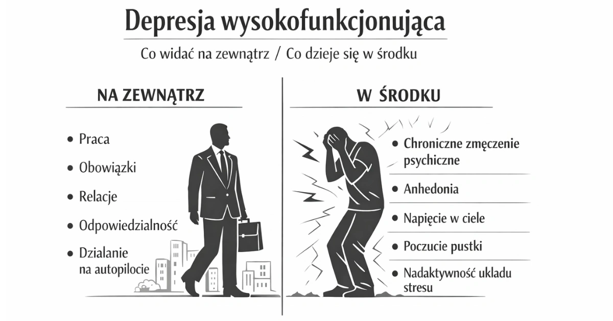 Depresja wysokofunkcjonująca – różnica między zewnętrznym funkcjonowaniem a stanem psychicznym