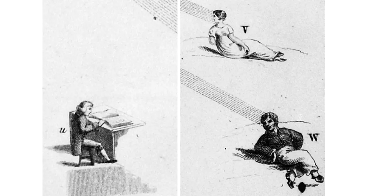 Jack the Schoolmaster (po lewej) i dwóch innych członków gangu - „ Ilustracje szaleństwa ” (1810)