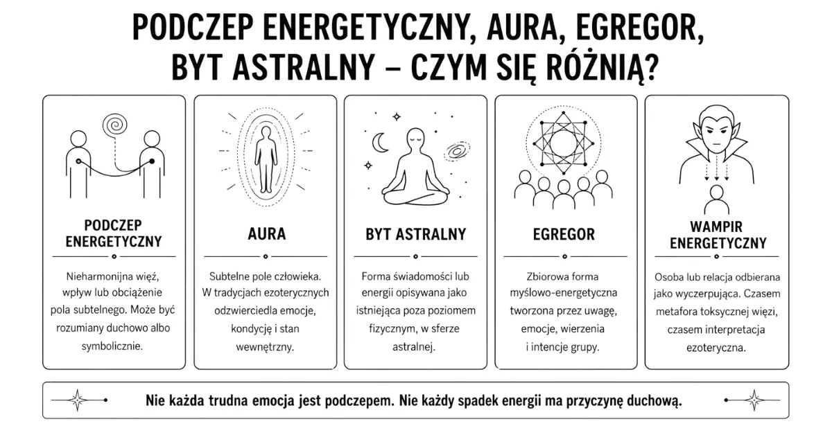 Podczep energetyczny, aura, egregor i byt astralny - różnice między pojęciami ezoterycznymi