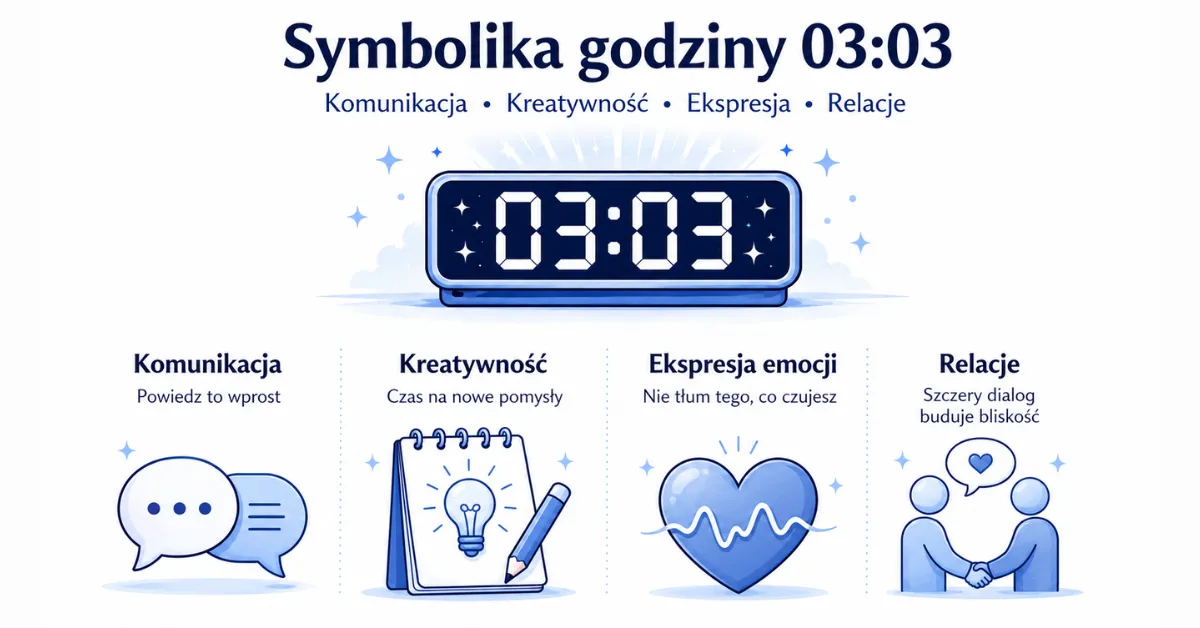 Symbolika godziny 03:03 – komunikacja, kreatywność, ekspresja emocji i relacje