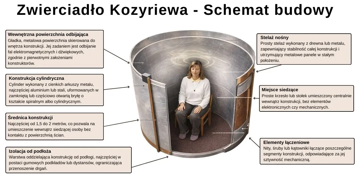 Lustro Kozyriewa (zwierciadło): schemat budowy