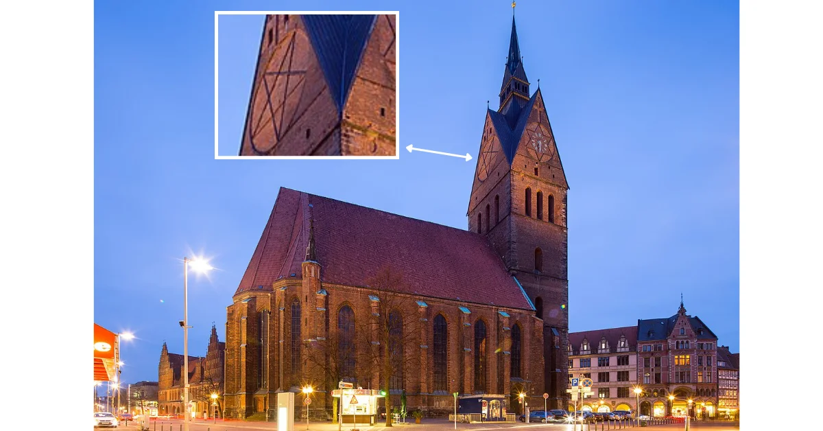 Marktkirche w Hanowerze widziany od strony Schmiedestraße