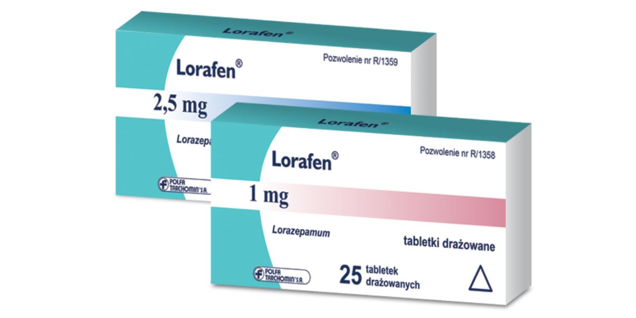 Lorafen - Opakowanie z tabletkami 1mg oraz opakowanie z tabletkami 2,5mg