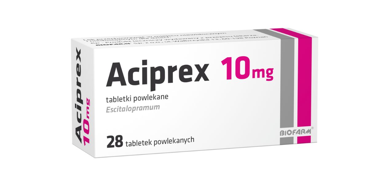 Antydepresant Aciprex 10mg - Substancja czynna: Escitolapram