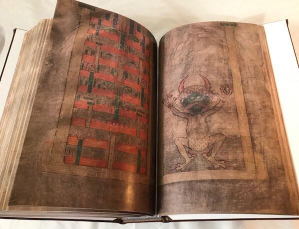 Codex Gigas – Niebiańska Krajna (po lewej) i Diabeł (po prawej)
