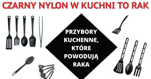 Przybory kuchenne z czarnego nylonu