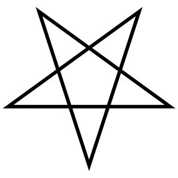 Odwrócony pentagram (bez okręgu)