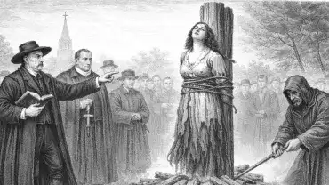 Kobieta płonie na stosie