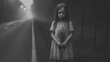 Nocna zjawa przy drodze