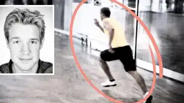 Lars Mittank wybiega z terminalu - Kadr z nagrania CCTV