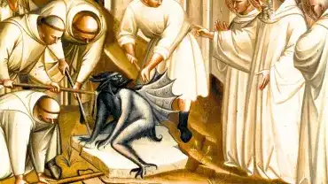 Historie z legendy św. Benedykta - Autorstwa Spinello Aretino - Domena publiczna, https://commons.wikimedia.org/w/index.php?curid=15465035