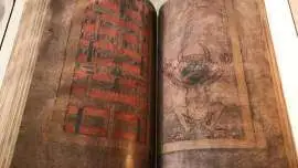 Codex Gigas – Niebiańska Krajna (po lewej) i Diabeł (po prawej)
